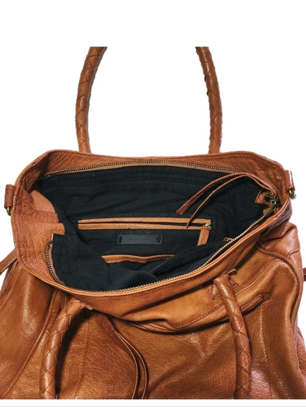Day & Mood Soft Genuine Leather Purse Bag Satchel Phoebe Tote Top Handles EUC